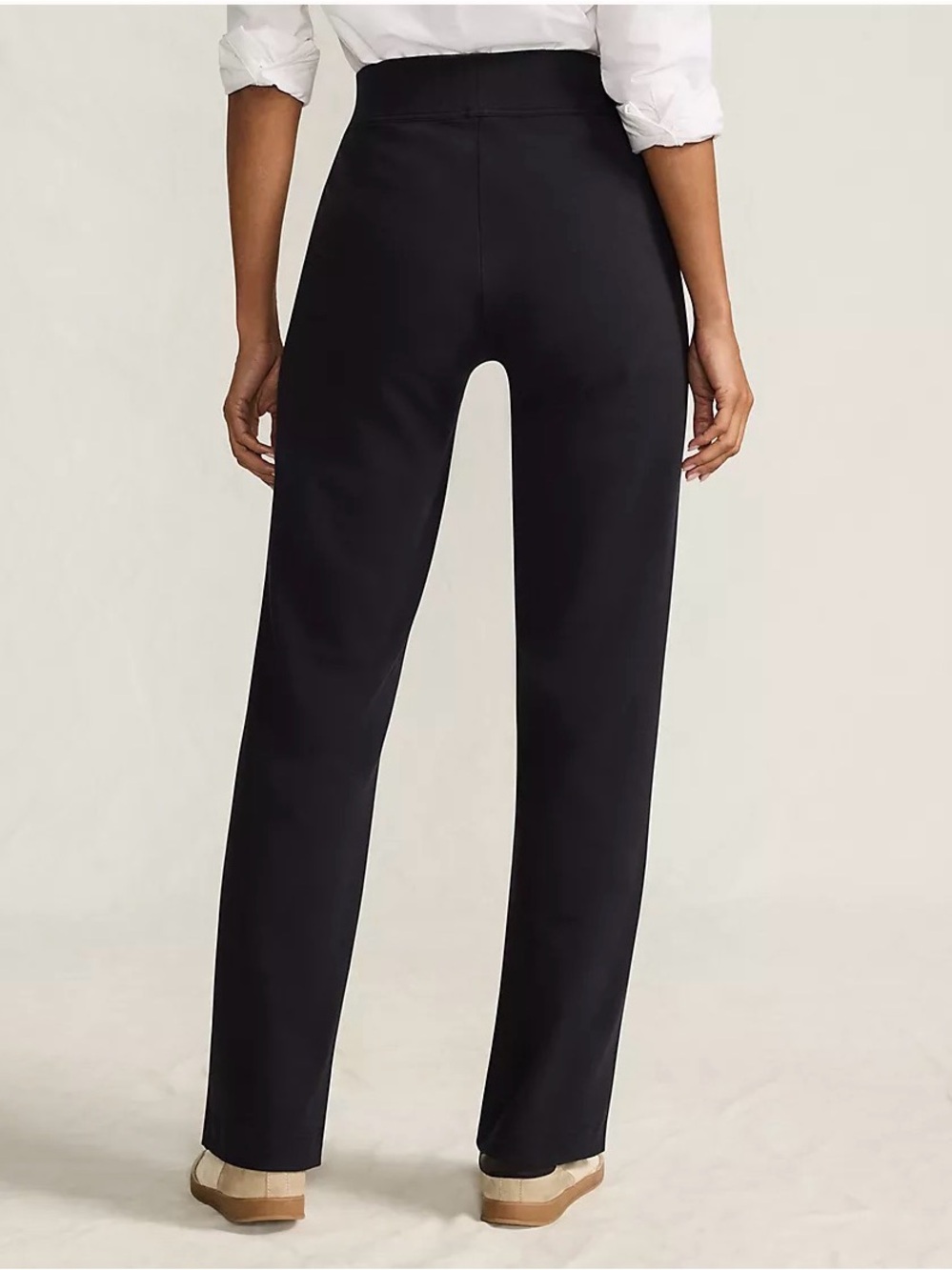L - Lands End Mid-Rise Straight-Leg Women's Pants in Black - Picture 2 of 10